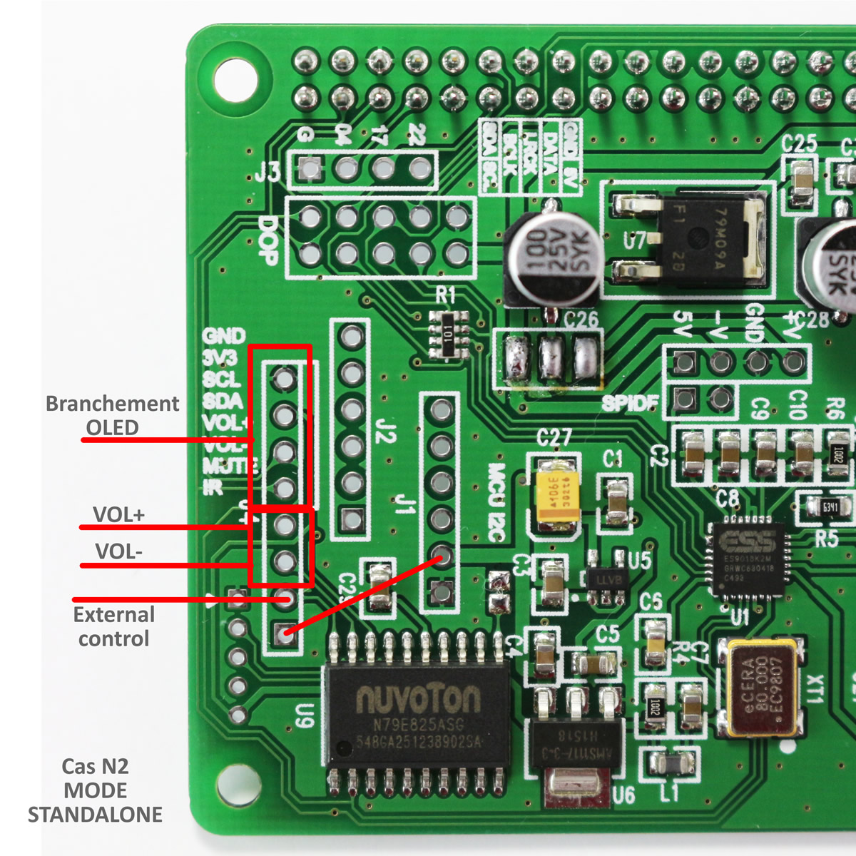 AUDIOPHONICS I-Sabre DAC ES9018K2M Raspberry Pi 3 / Pi 2 A+ B+ / I2S ...